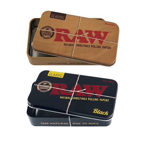 raw metal tin box|RAW Classic Starter Box in reusable metal tin case.